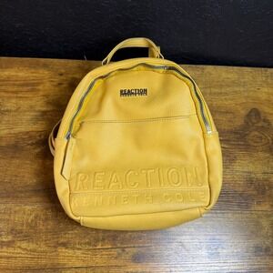 Reaction Kenneth Cole Yellow Faux Leather Mini Backpack Purse
